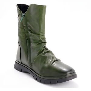 Miz Mooz Green Leather Delena Boots 8.5 Wide